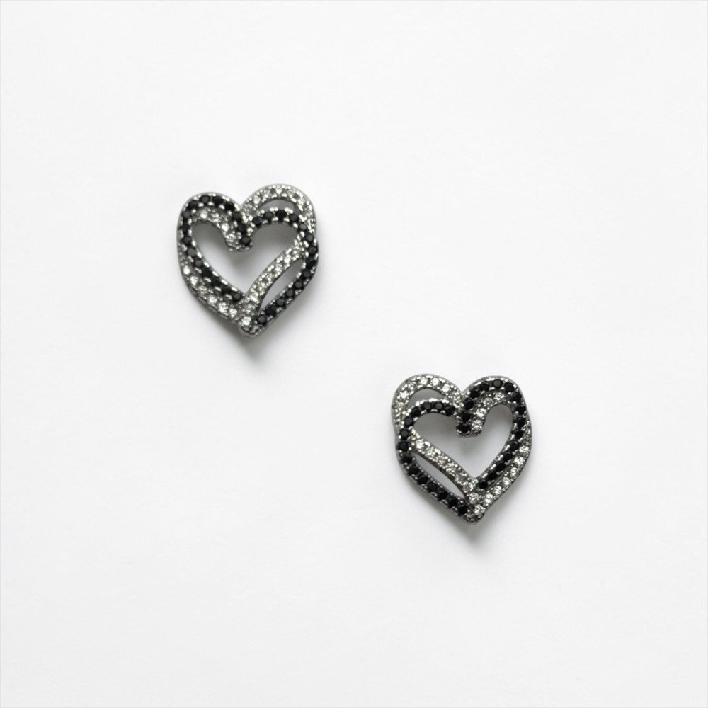 925 Sterling Silver Heart Stud Earring